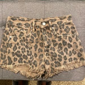 BlankNYC cheetah jean shorts